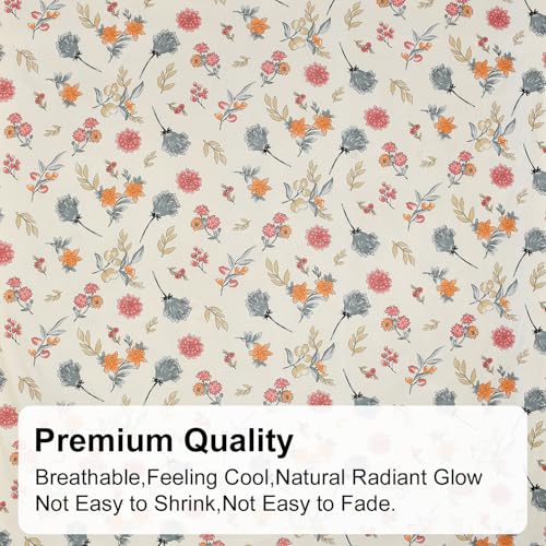 FRESH FROM LOOM Hypoallergenic Floral Print 240 TC Microfiber Single Bed Bedsheet with 1 Pillow Covers (Size- 60 x 90 Inch | Pastel-Cream) - Image 4