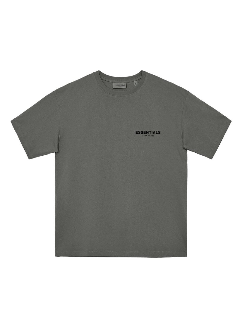 Generic - FOG Double Line ESSENTIALS Season 8 SS22 Flocking Loose Large OS Short-sleeved T-shirt Men's High Street Trendy Brand - Image 1