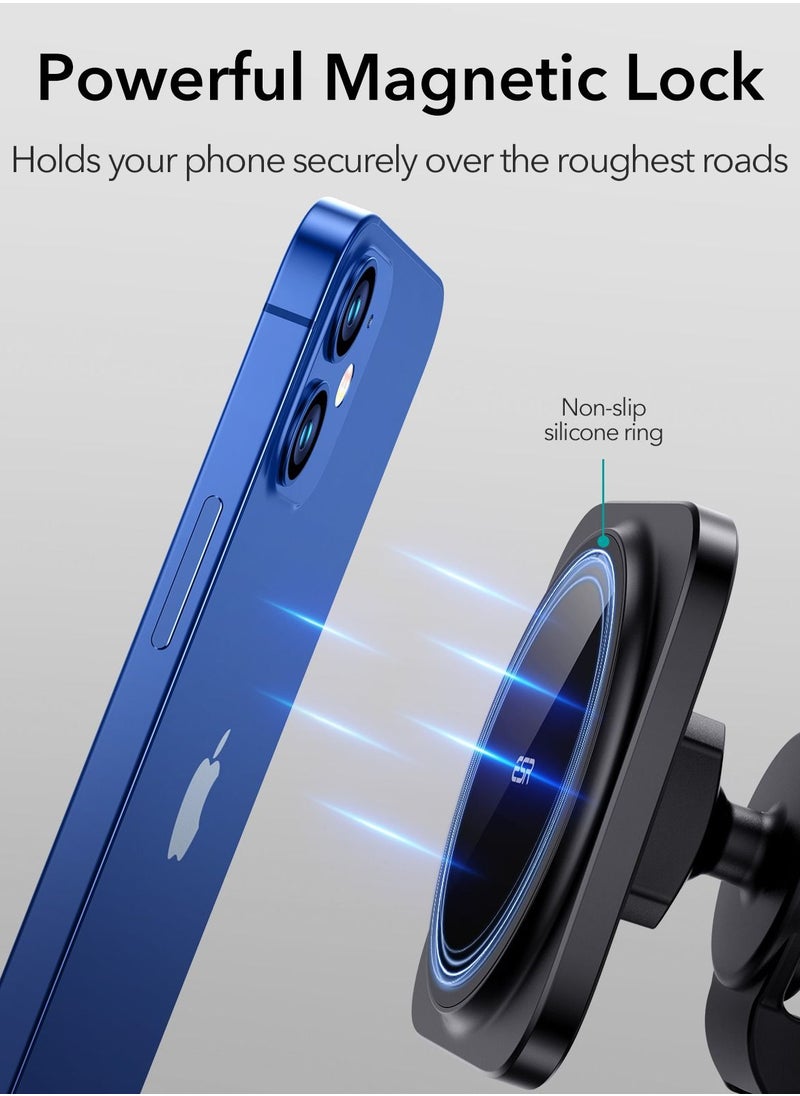 ESR - ESR Magnetic Wireless Car Charger with CryoBoost (HaloLock), Compatible with MagSafe Car Charger for iPhone 15/14/13/12 Series, Air Vent Mount, Fast Charging, Phone-Cooling Charger, Frosted Onyx - Image 1
