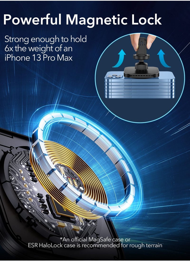 ESR - ESR Magnetic Wireless Car Charger with CryoBoost (HaloLock), Compatible with MagSafe Car Charger for iPhone 15/14/13/12 Series, Air Vent Mount, Fast Charging, Phone-Cooling Charger, Frosted Onyx - Image 1