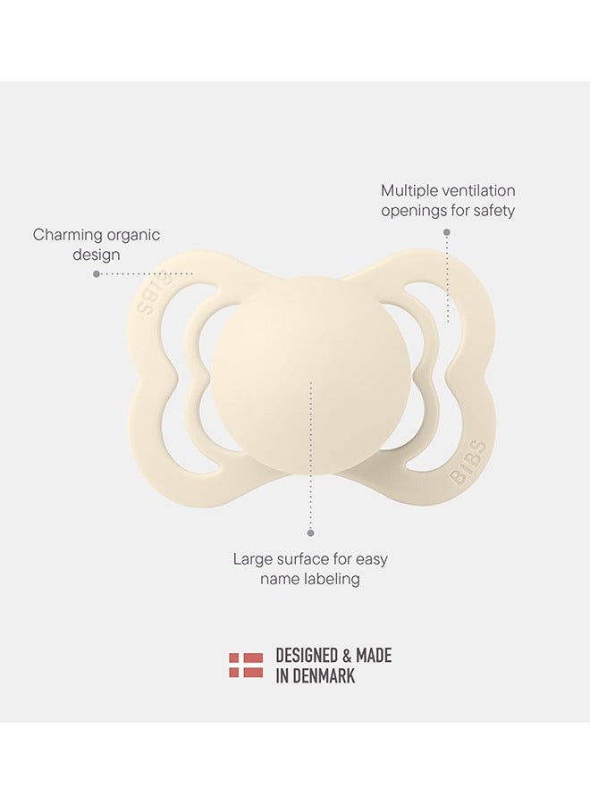 بيبس عبوة من  لهاية أطفال حديثي الولادة + أشهر مطاط طبيعي خالي من البيسفينول  فتحات هواء كبيرة لمزيد من الأمان مقاس  صنع في الدنمارك - Image 4