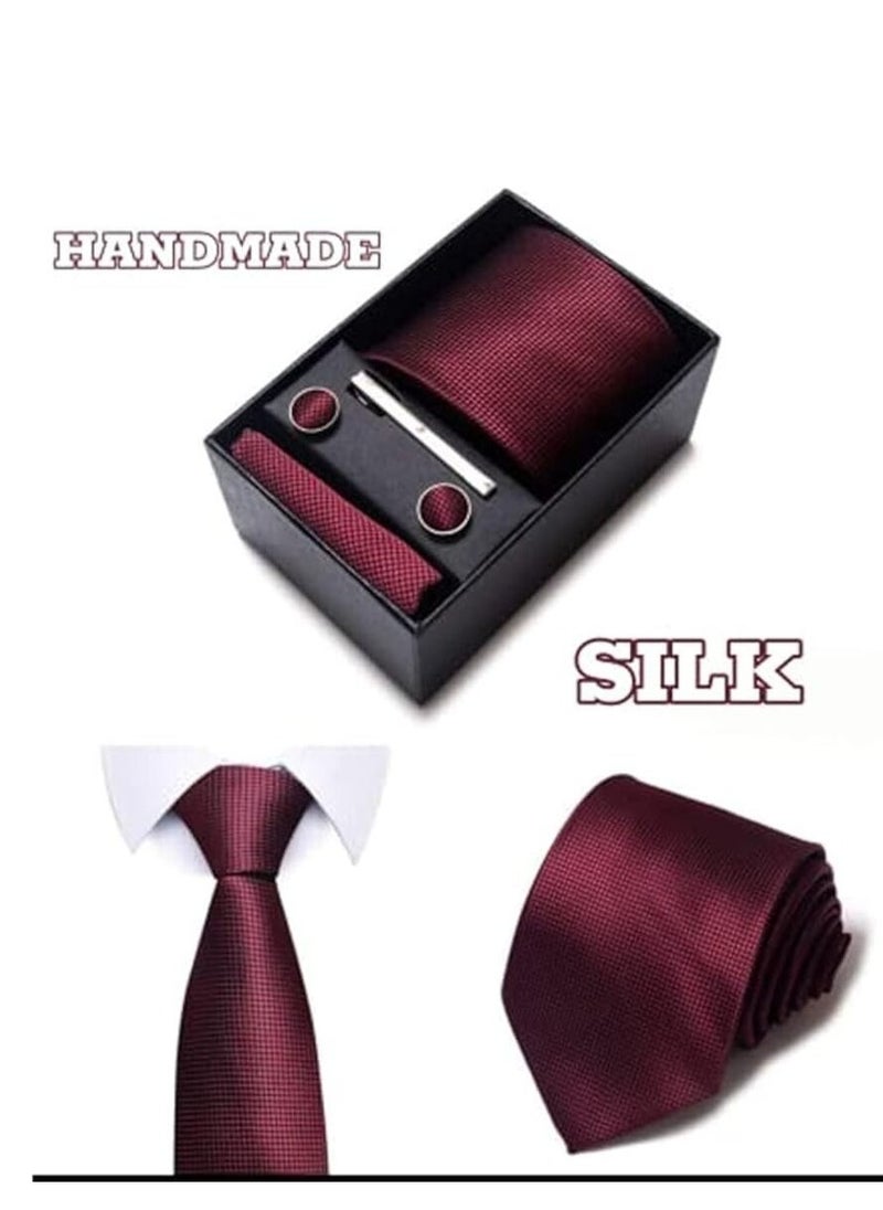 KCDMBUE Ties for Men Set with Pocket Square Cufflink and Tie Clip | Necktie Handkerchief in Gift Box  - Image 4