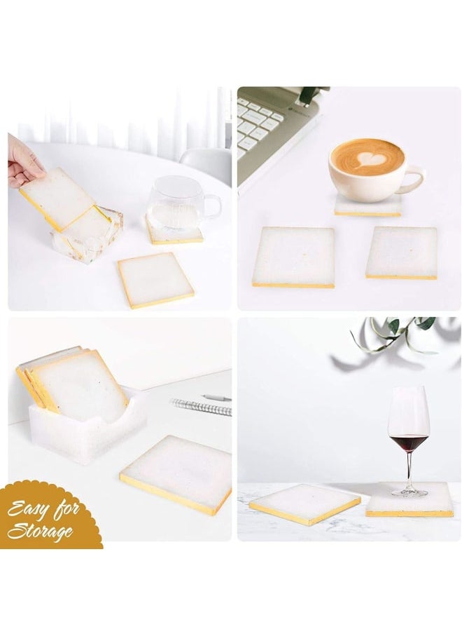 Generic - Co Resin Molds,Silicone Co Molds for DIY Epoxy Resin Co,Square Resin Co Molds with Co Storage Box Mold, Easy to Store,Square Cups Mats, Home Decoration - Image 1