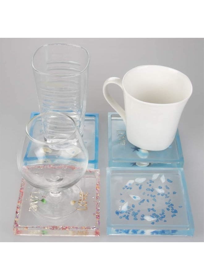 Generic - Co Resin Molds,Silicone Co Molds for DIY Epoxy Resin Co,Square Resin Co Molds with Co Storage Box Mold, Easy to Store,Square Cups Mats, Home Decoration - Image 1