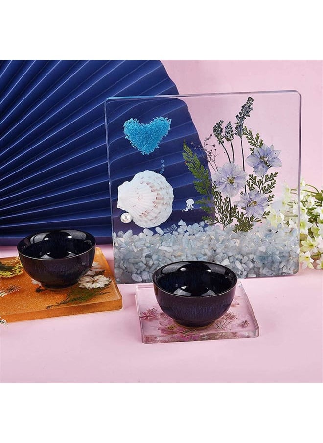 Generic - Co Resin Molds,Silicone Co Molds for DIY Epoxy Resin Co,Square Resin Co Molds with Co Storage Box Mold, Easy to Store,Square Cups Mats, Home Decoration - Image 1