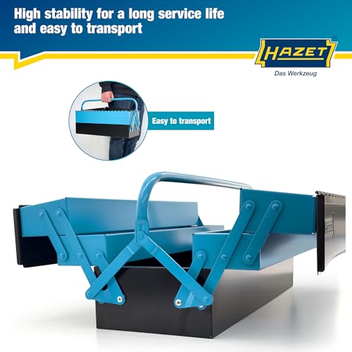 HAZET Metal Tool Box 190L Empty With Spacious Bottom Compartment and 4 FoldOut Side Compartments For Tidy Storage of Tools Etc - Image 3