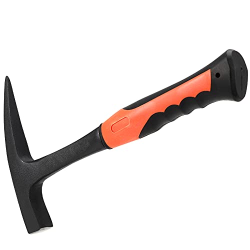 FUNSUEI 2 Pack 28 oz Rock Pick, Geological Hammer with Pointed Tip, Masonry Hammer with Non-Slip Shock Absorbing Grip for Masoners, Geologists, Campers - Image 5