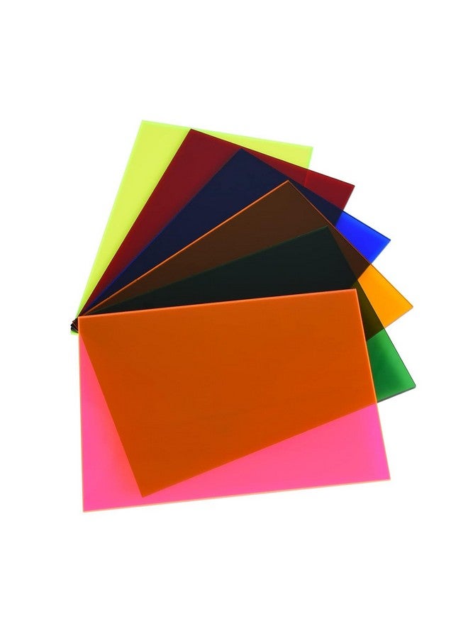 SHOPEE 6 Pack Colored Cast Transparent Laser cut Acrylic Sheets 12x16 Inch 3mm Thickness Square Plexiglass Clear Acrylic Sheet Board For Glass Art Painting, DIY Crafts Projects, Photo Frames - Image 1