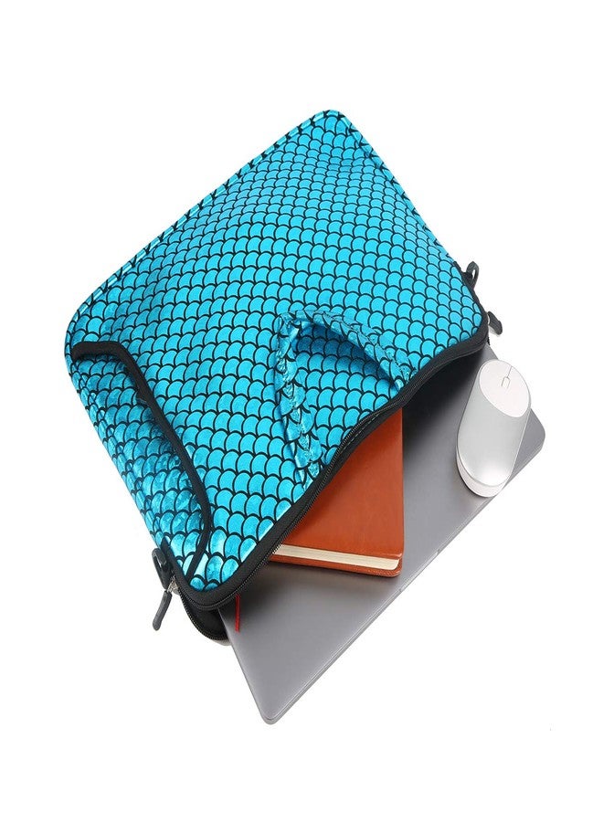 Youda 15.6-Inch Laptop Shoulder Carrying Bag Case Sleeve For 14" 15" 15.6 inch Macbook/Notebook/Ultrabook/Chromebook, Mermaid Scale (Blue) - Image 4