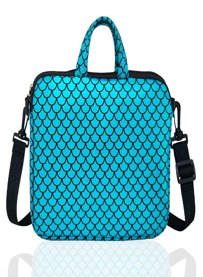 Youda 15.6-Inch Laptop Shoulder Carrying Bag Case Sleeve For 14" 15" 15.6 inch Macbook/Notebook/Ultrabook/Chromebook, Mermaid Scale (Blue) - Image 2