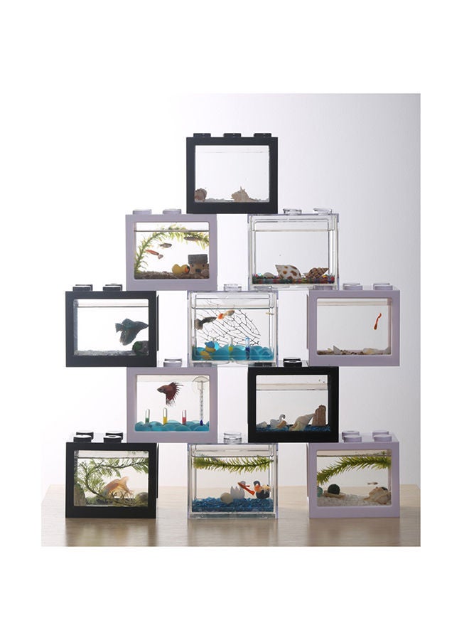 NIBEMINENT Mini Fish Tanks Row Aquarium Clear 12.00x8.00x10.50cm - Image 2