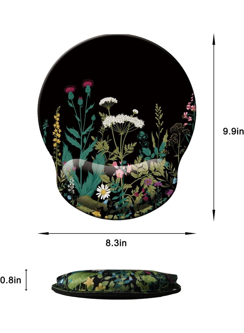CozyNook Mouse Pad with Memory Foam Wrist Support, Ergonomic Non-Slip Wrist Rest Pad for Office, Home, Laptop & Desktop, Botanical Floral Desk Accessory - Image 5