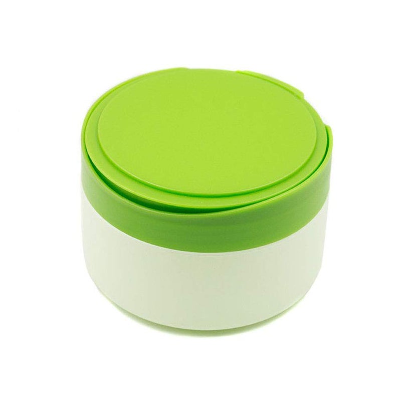 XINGZI علبة بودرة أطفال فارغة قابلة لإعادة التعبئة 1 قطعة من ABS مع غطاء أخضر ومصفاة ووسادة بودرة للعناية ببشرة الأطفال بعد الاستحمام