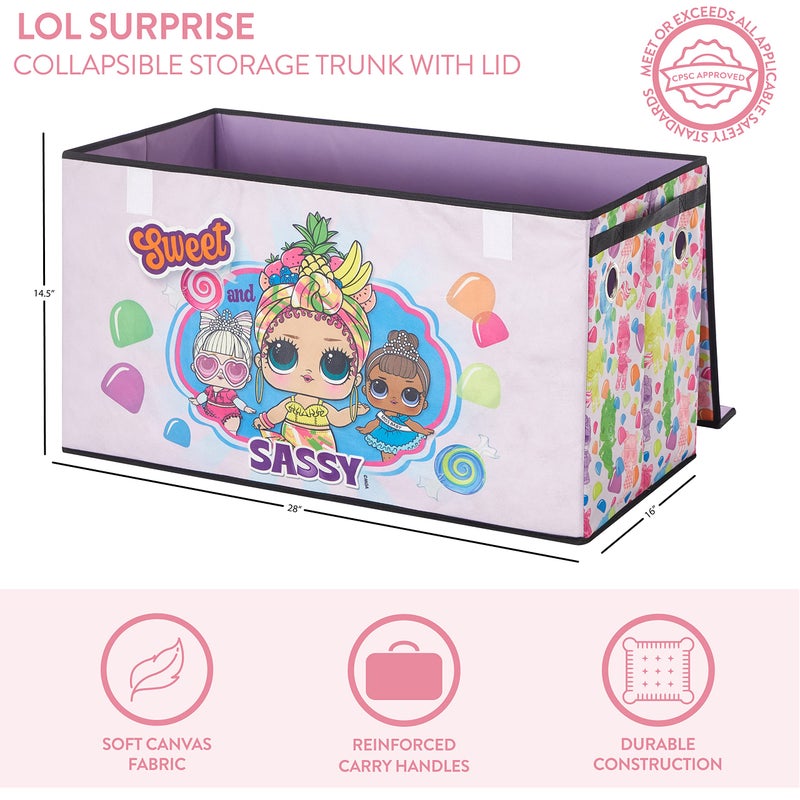Idea Nuova LOL Surprise Collapsible Children’s Storage Trunk - Durable with Soft Lid, 28.5"x14.5"x16", Fun and Spacious Organizer for Kids - Image 2