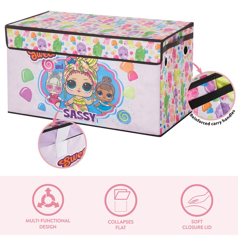 Idea Nuova LOL Surprise Collapsible Children’s Storage Trunk - Durable with Soft Lid, 28.5"x14.5"x16", Fun and Spacious Organizer for Kids - Image 4