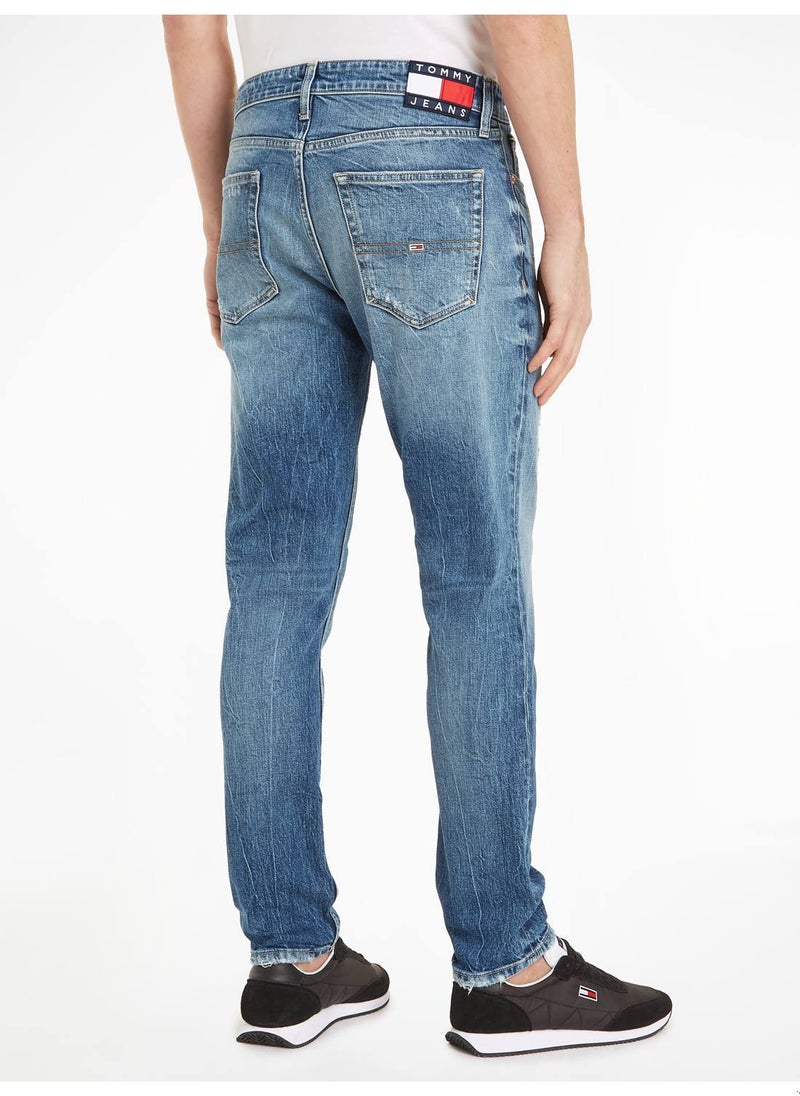 TOMMY JEANS - Men's Austin Slim Tappered Jeans, Blue - Image 1
