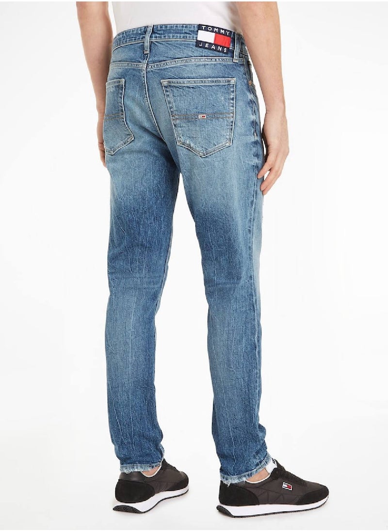 TOMMY JEANS - Men's Austin Slim Tappered Jeans, Blue - Image 1