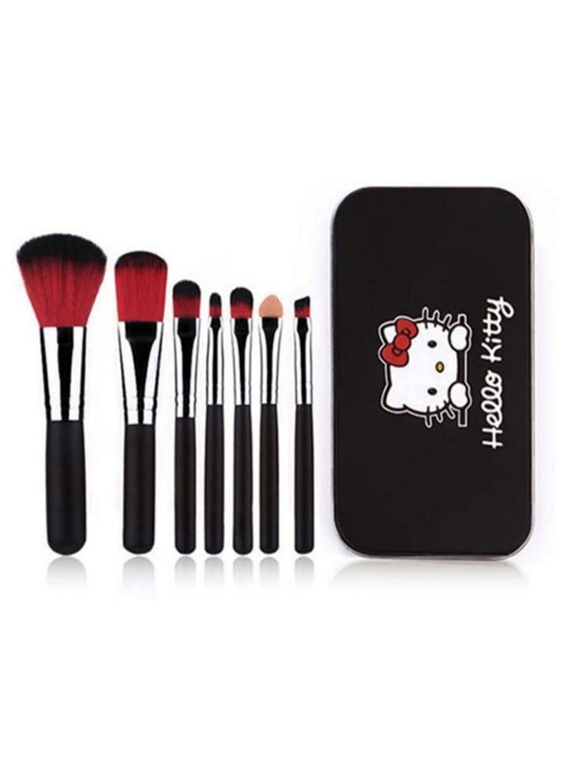 7-Piece Hello Kitty Mini Makeup Brush Set With Storage Box - Image 3