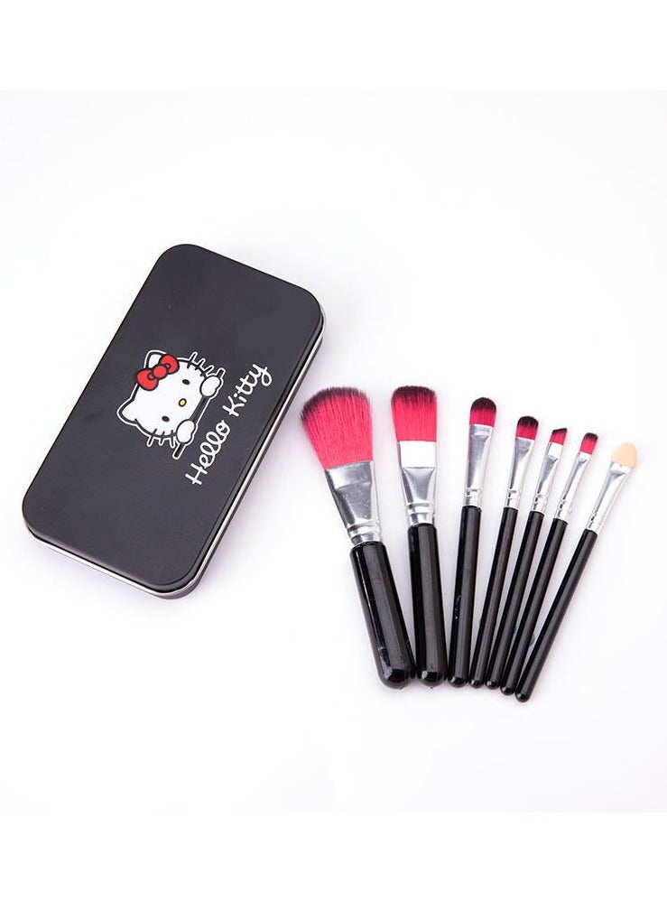 7-Piece Hello Kitty Mini Makeup Brush Set With Storage Box - Image 2
