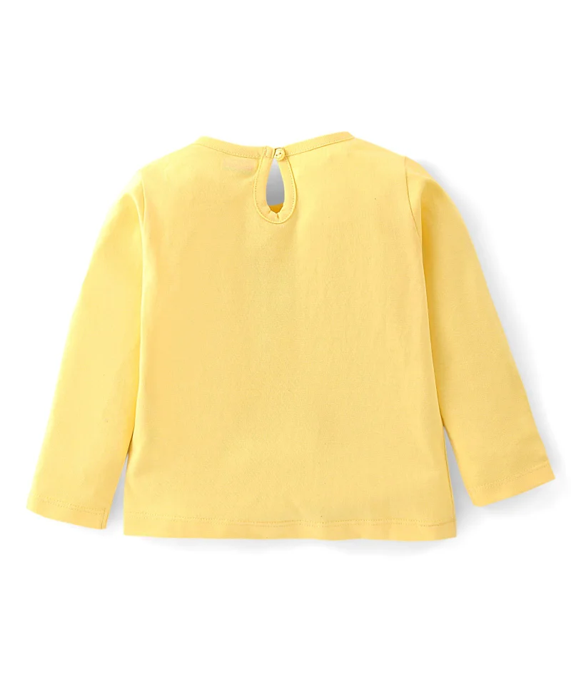 babyhug Babyhug 100% Cotton Full Sleeves Tee Text Print - Yellow