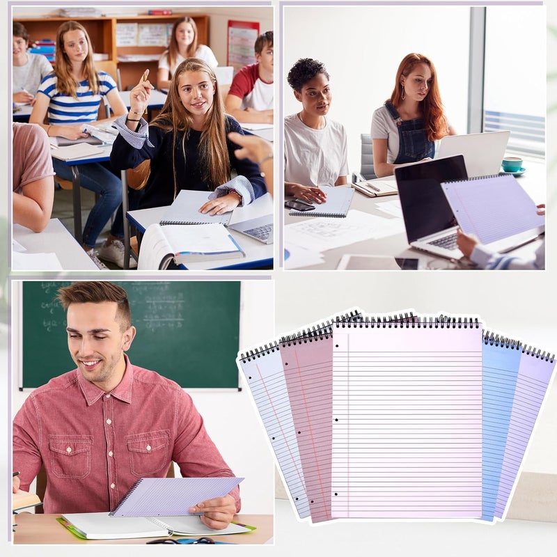 10 مجموعات من : دفاتر ملاحظات حلزونية بحجم 8.5" x 11"، تحتوي على أوراق قانونية مثقوبة بثلاثة ثقوب، كل ورقة بها خطوط تساعد على سهولة الكتابة، 50 ورقة لكل دفتر، من الورق الكرتوني الصلب، مخطط للاستخدام في المكتب أو المدرسة (بألوان موراندي). - Image 4