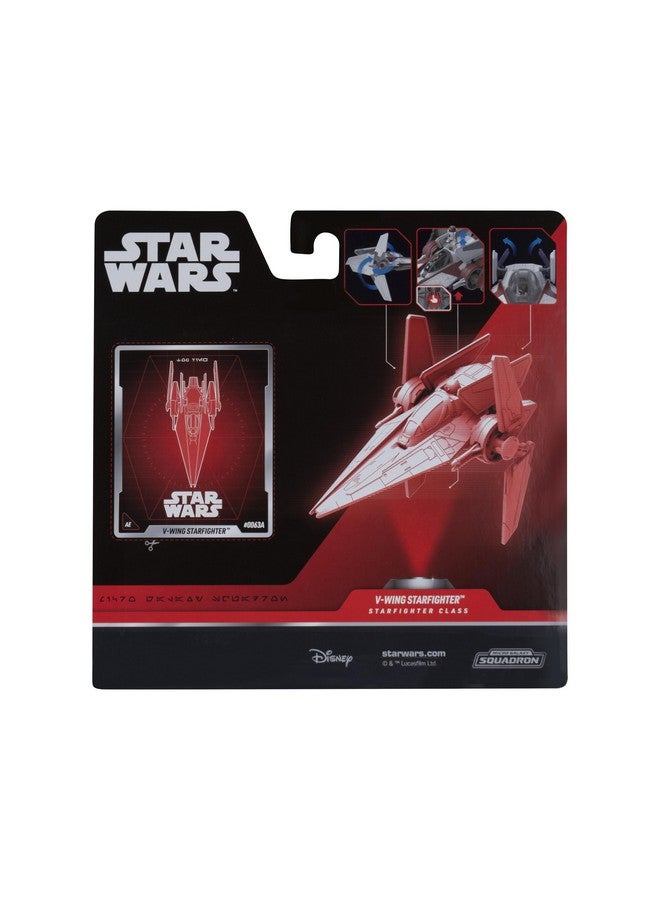 STAR WARS Micro Galaxy Squadron V-Wing Starfighter (Armada Edition) - 3-Inch Vehicle with Radiator Wings Plus Two 1-Inch Micro Figure Accessories - Image 2