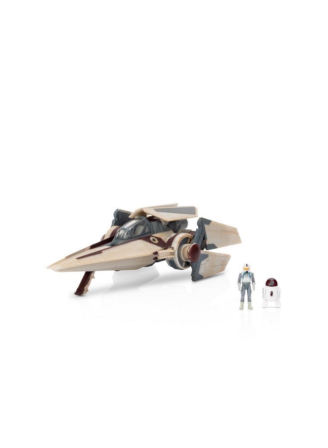 STAR WARS Micro Galaxy Squadron V-Wing Starfighter (Armada Edition) - 3-Inch Vehicle with Radiator Wings Plus Two 1-Inch Micro Figure Accessories - Image 1