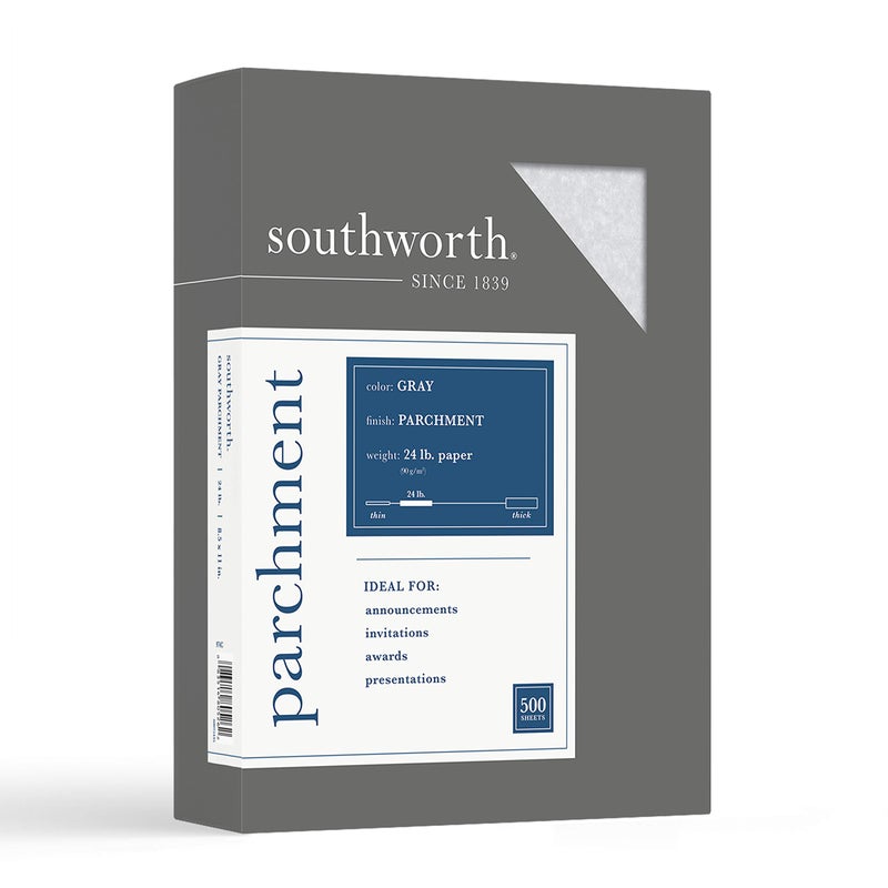 Southworth® Parchment Specialty Paper, 24 Lb., 8 1/2" x 11", Gray, Pack Of 500 - Image 5