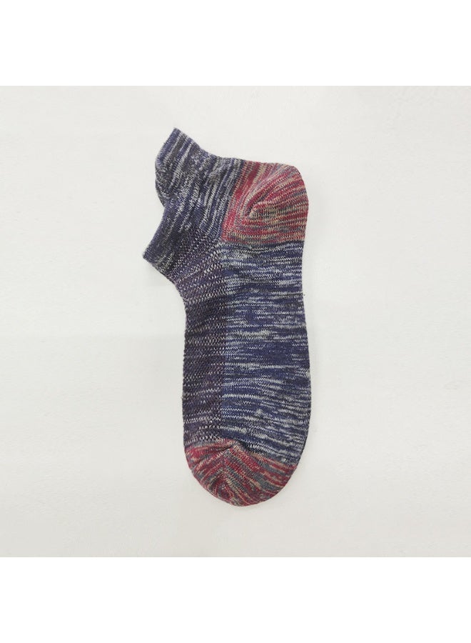 Men's Low Cut Athletic Socks, Moisture Wicking Cotton Blend, Non-Slip Ankle Protection, 5 Pairs, Assorted Colors - Image 3