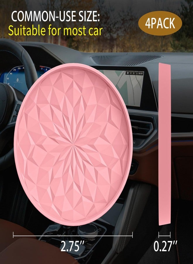 ME.FAN Car Coaster for Cup Holders, 4 Pack Silicone Cups Mats, 2.75In Coasters Universal Non-Slip Recessed Car Interior Accessories Pink - Image 2