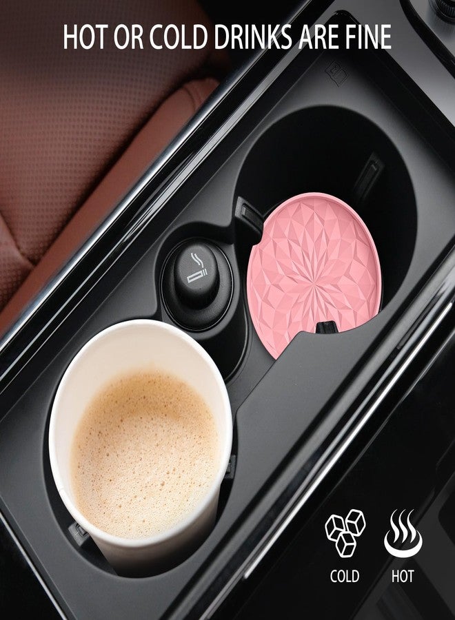 ME.FAN Car Coaster for Cup Holders, 4 Pack Silicone Cups Mats, 2.75In Coasters Universal Non-Slip Recessed Car Interior Accessories Pink - Image 5