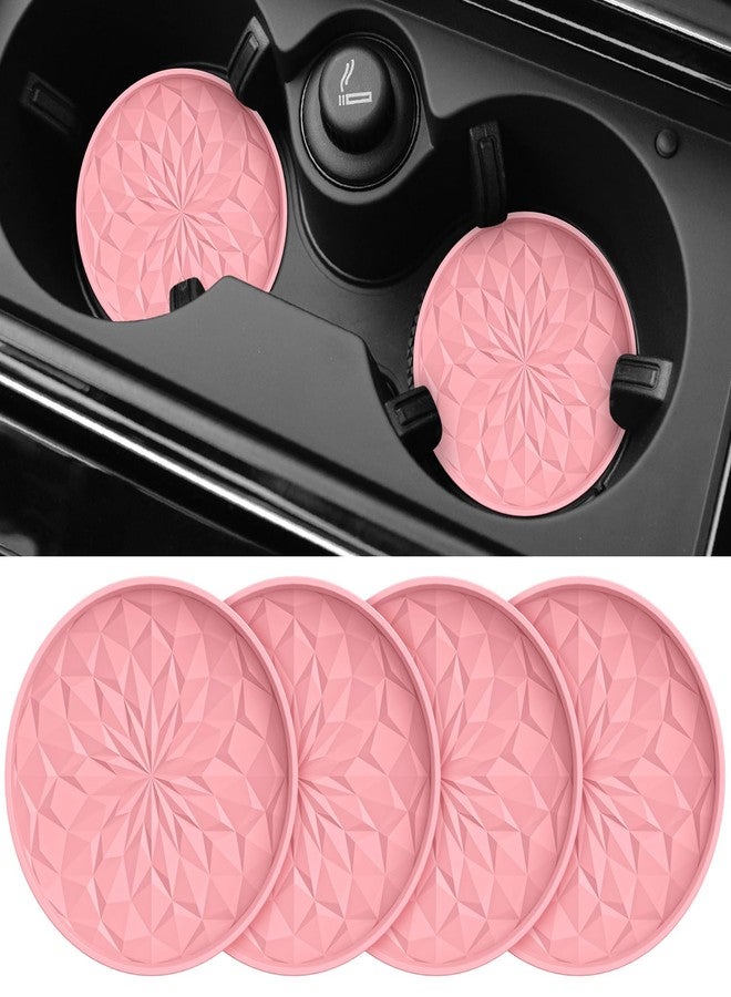 ME.FAN Car Coaster for Cup Holders, 4 Pack Silicone Cups Mats, 2.75In Coasters Universal Non-Slip Recessed Car Interior Accessories Pink - Image 1