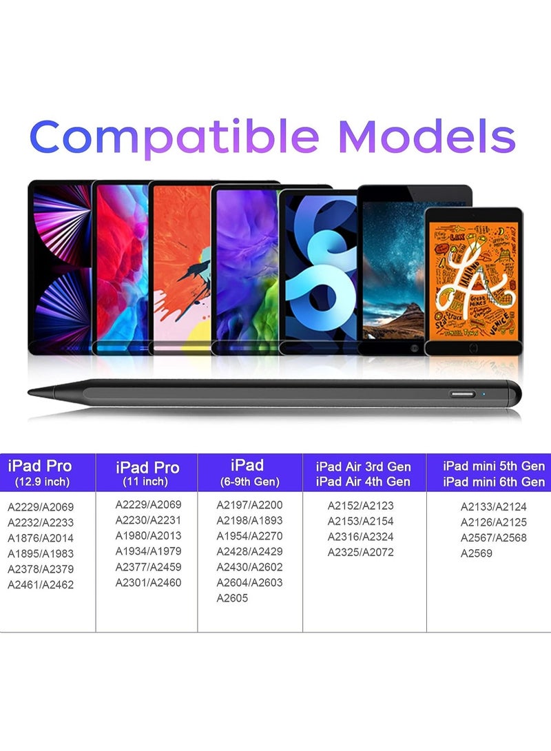 Stylus Pen for iPad 10th/9th/8th generation with Palm Rejection, Pencil for iPad Compatible with iPad Pro 11/iPad Pro 12.9/iPad 6th/7th/8th/9th/10th/iPad Mini 5th/6th/iPad Air 3rd/4th/5th