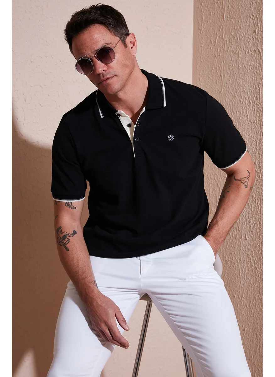 بوراتي Cotton Buttoned Slim Fit Polo Neck T Shirt Men's Polo Neck T Shirt 5902118