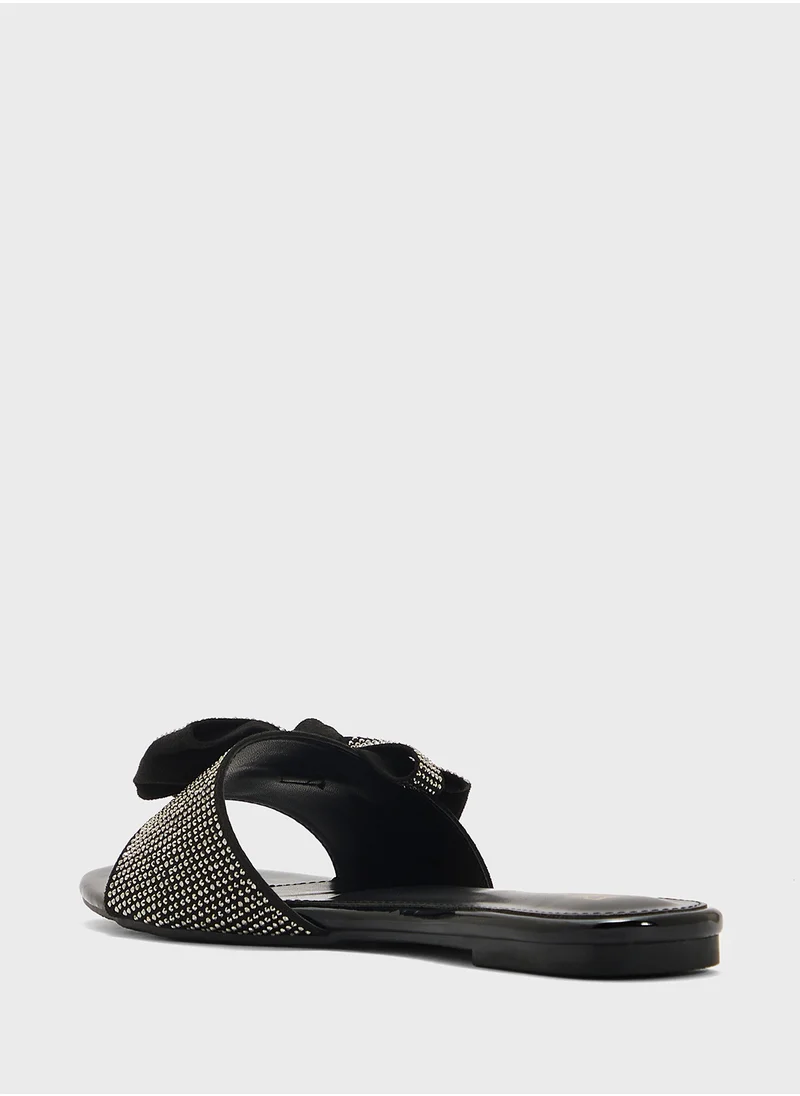 ELLA Pointed Flat Sandal With Bow