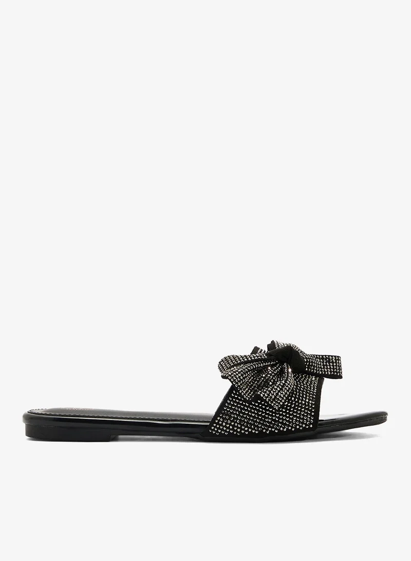 ELLA Pointed Flat Sandal With Bow