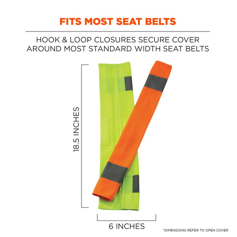 Ergodyne unisex adult Hi-vis - 2-pk 8004 Hi Vis Seat Belt Cover 2 PK, Lime - Image 5