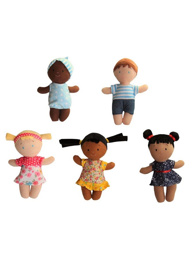 Snuggle Stuffs Basket Of Buddies 8" Plush Diversity Dolls | Toddler Dolls | Preschool Dolls | Multicultural Dolls | Set Of 5 - Image 3