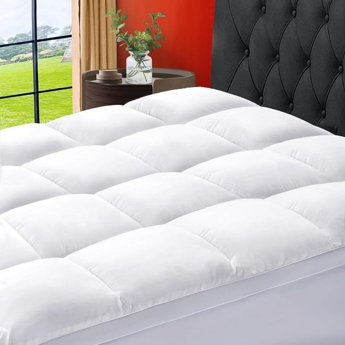 MATTRESS TOPPER QUEEN SIZE EXTRA THICK MATTRESS PAD 821 DEEP POCKET SOFT DOWN ALTERNATIVE FILL MATTRESS PROTECTOR PILLOW TOP MATTRESS COVER 60X80 INCHES WHITE