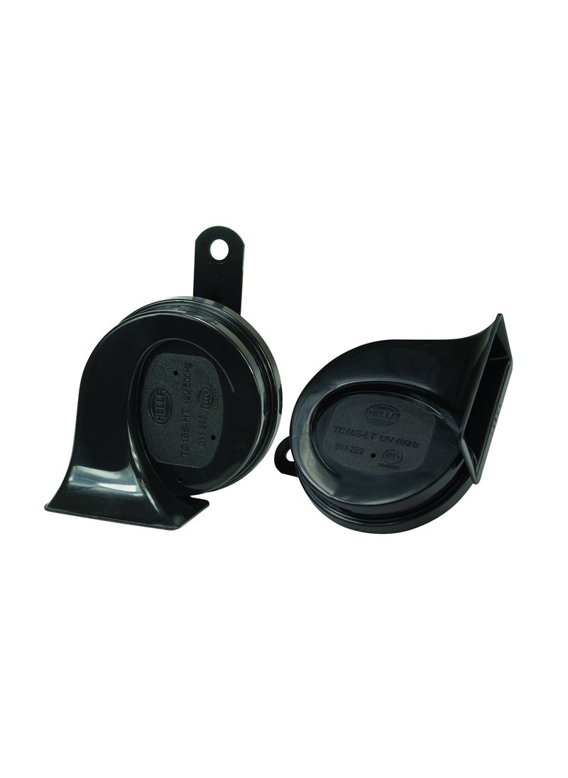HELLA HELLA 011225831 Black 12V BX Trumpet Horn Kit(Universal Fit)  - Image 1