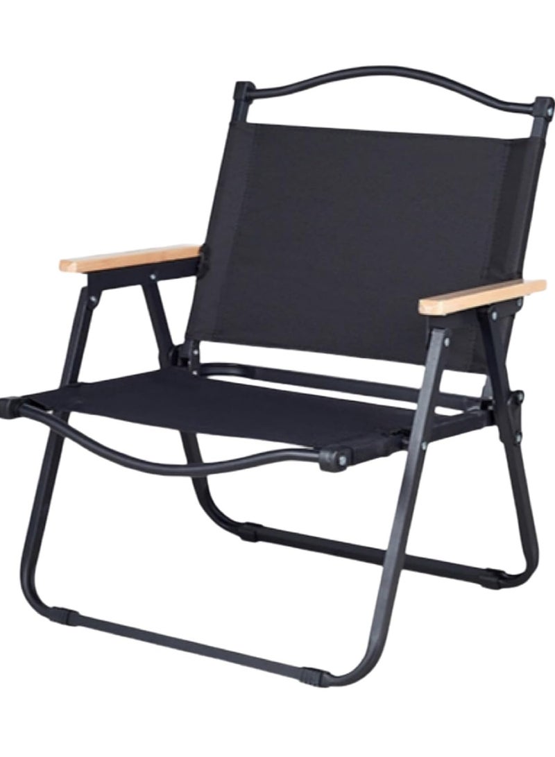 JOGAMS Folding Camping Chair Ultralight Aluminum Outdoor Beach Chair with Solid Wood Armrest Portable Collapsible Fishing Chair for Hiking Lawn Picnic - Image 1