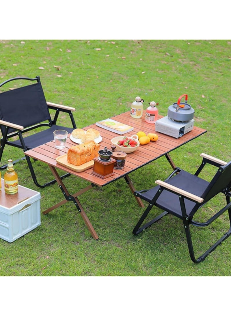 JOGAMS Folding Camping Chair Ultralight Aluminum Outdoor Beach Chair with Solid Wood Armrest Portable Collapsible Fishing Chair for Hiking Lawn Picnic - Image 2