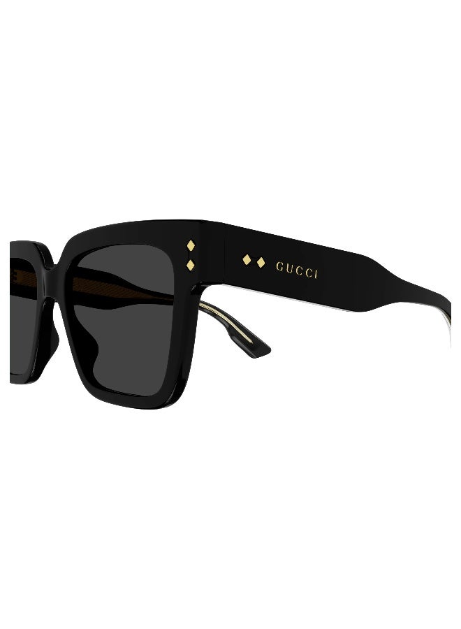 GUCCI GG1084S 001 Men's Full Rim Square Sunglasses, Shiny Black/Grey - Image 3