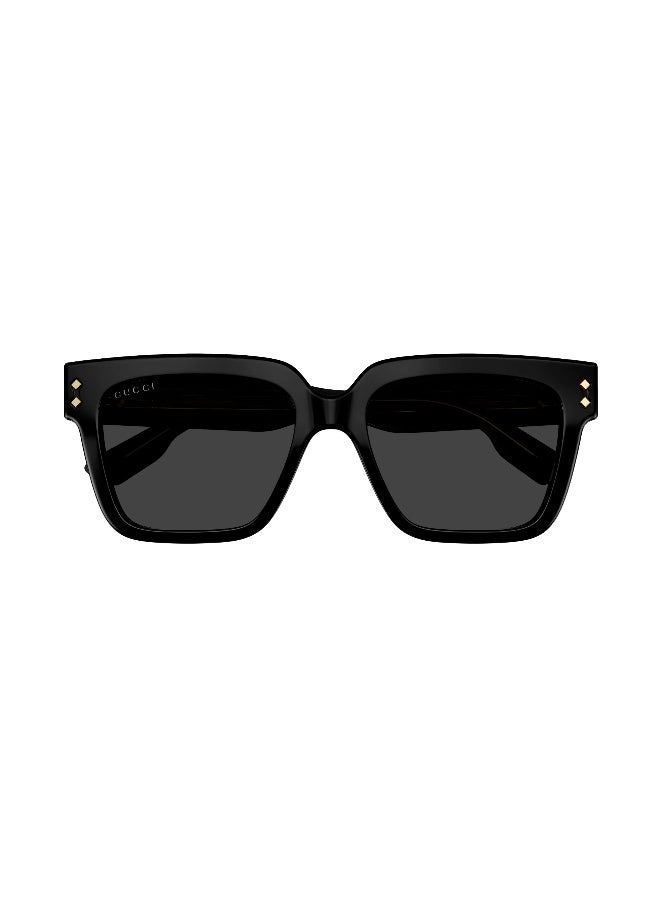 GUCCI GG1084S 001 Men's Full Rim Square Sunglasses, Shiny Black/Grey - Image 2