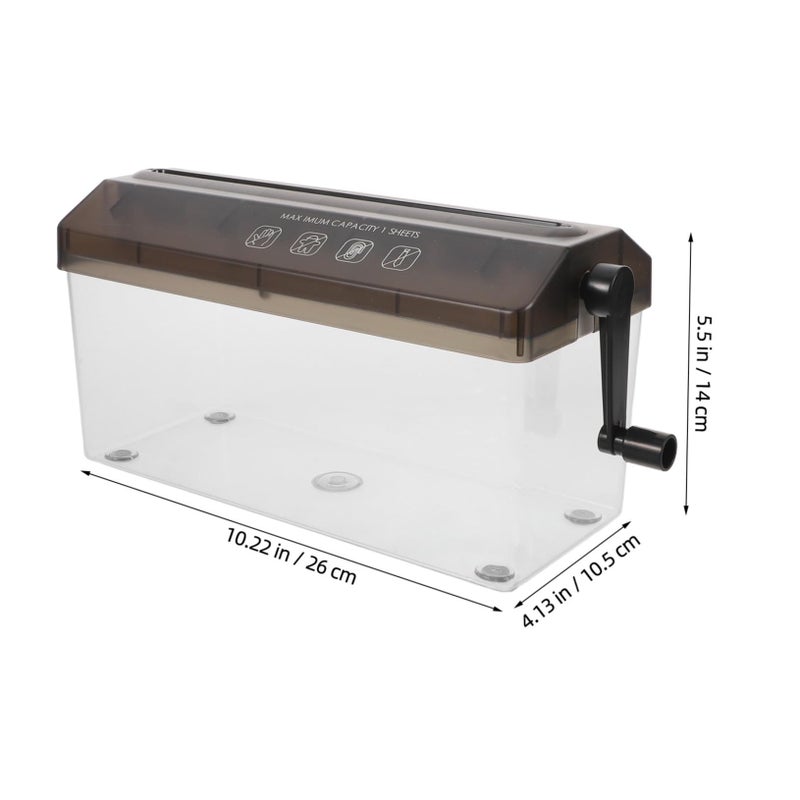 Hand Crank Paper Shredder Low Noise Quiet Desktop Manual Home Use - Image 3