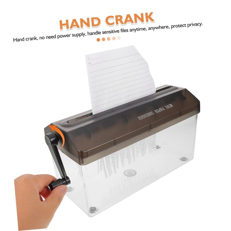 Hand Crank Paper Shredder Low Noise Quiet Desktop Manual Home Use - Image 4