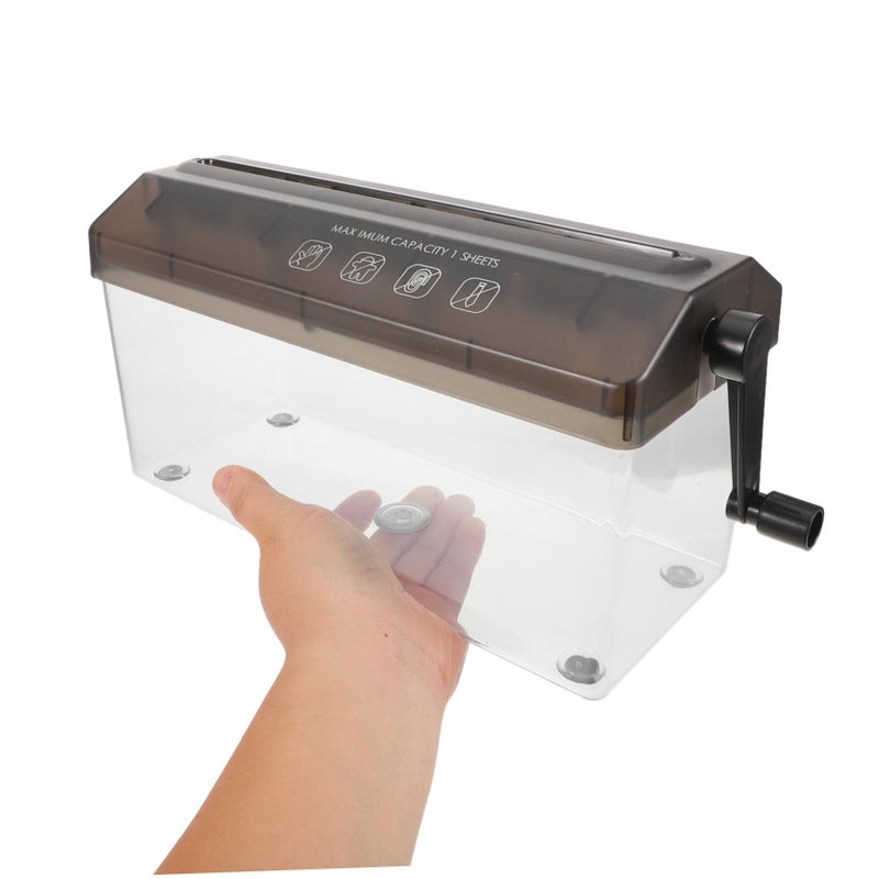 Hand Crank Paper Shredder Low Noise Quiet Desktop Manual Home Use - Image 5