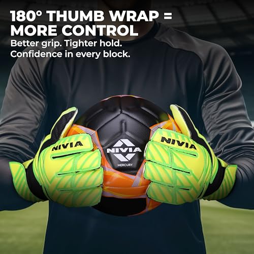 Nivia Spider Green Goalkeeper Gloves for Men & Women, Hyper Grip Latex Palm, Embossed Cushioned PVC Backhand, Positive Cut, Airculated Sweat Management Design, Green (Small) - Image 2