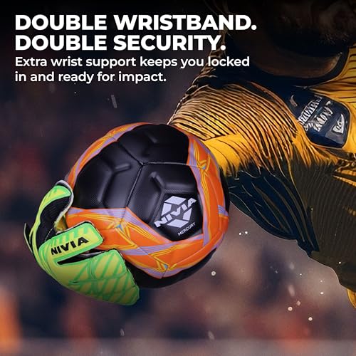 Nivia Spider Green Goalkeeper Gloves for Men & Women, Hyper Grip Latex Palm, Embossed Cushioned PVC Backhand, Positive Cut, Airculated Sweat Management Design, Green (Small) - Image 4