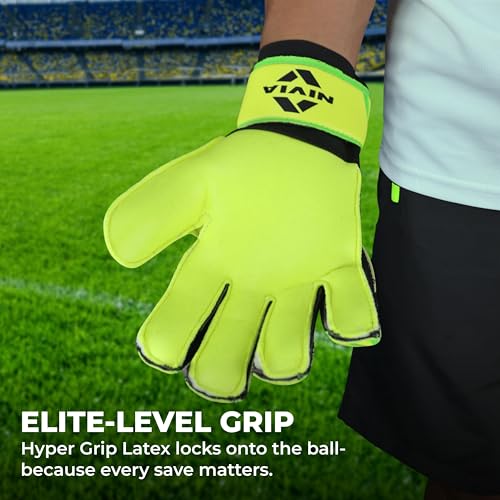Nivia Spider Green Goalkeeper Gloves for Men & Women, Hyper Grip Latex Palm, Embossed Cushioned PVC Backhand, Positive Cut, Airculated Sweat Management Design, Green (Small) - Image 3